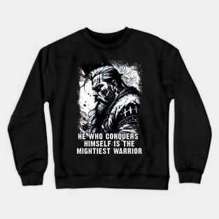 Ancient viking warrior Norse Mythology Powerful words of wisdom courage strength and bravery Crewneck Sweatshirt